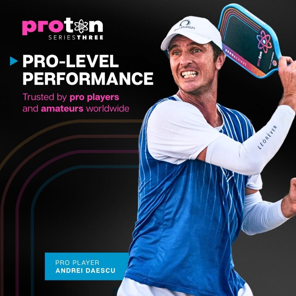 Pickleball Proton Series Three Project Peacock 15mm Widebody Pickleball Paddle Blue