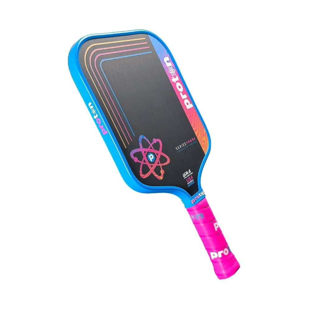 Pickleball Proton Series Three Project Peacock 13mm Widebody Pickleball Paddle Blue