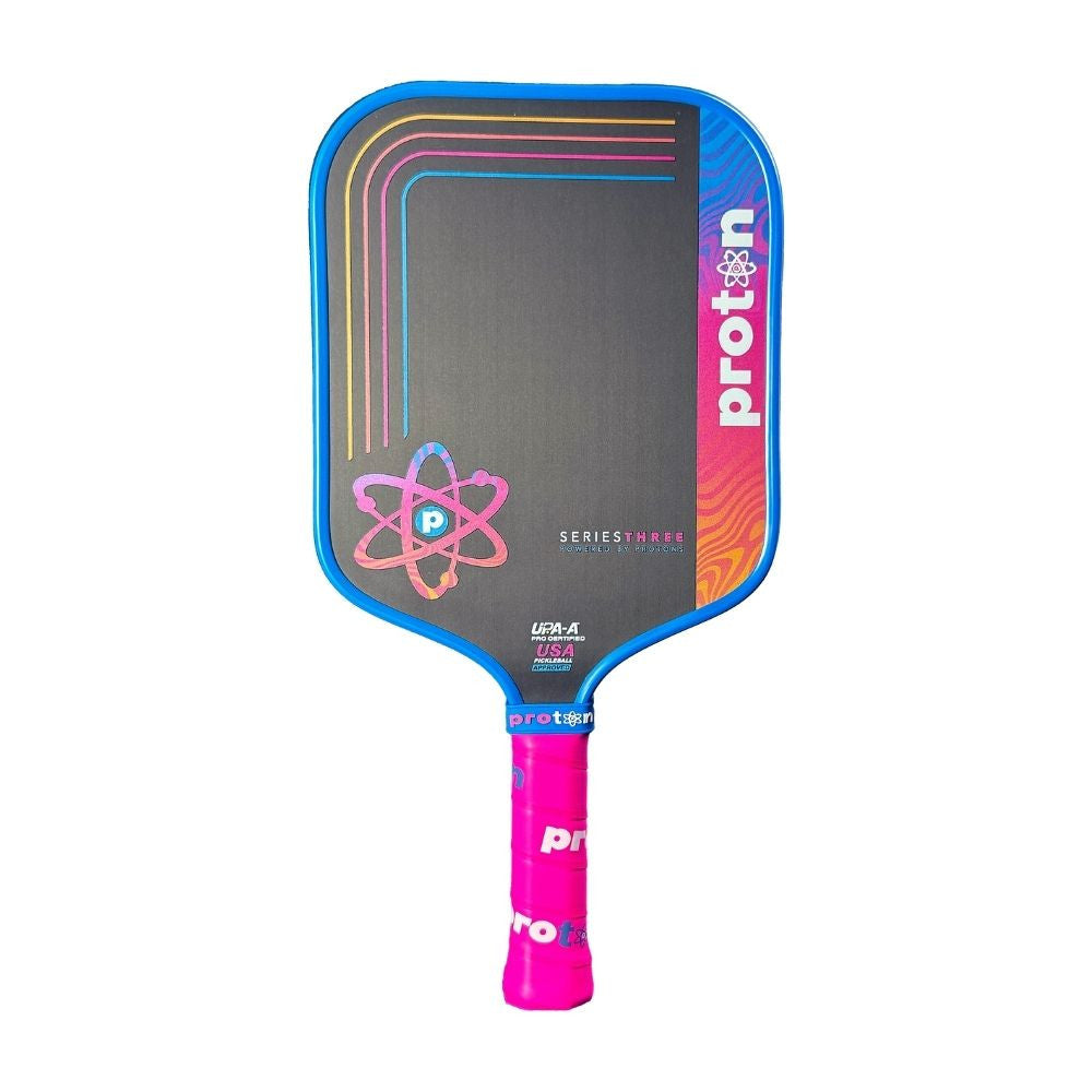 Pickleball Proton Series Three Project Peacock 13mm Widebody Pickleball Paddle Blue
