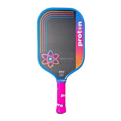 Pickleball Proton Series Three Project Peacock 13mm Pickleball Paddle Blue