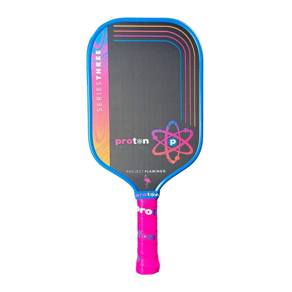 Pickleball Proton Series Three Project Peacock 13mm Pickleball Paddle Blue