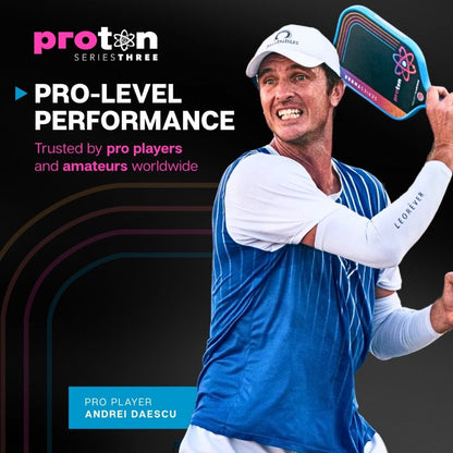Pickleball Proton Series Three Project Peacock 13mm Pickleball Paddle Blue