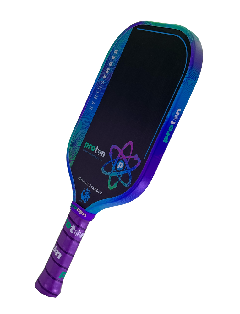 Pickleball Proton Series Three Project Peacock 15mm Elongated Pickleball Paddle