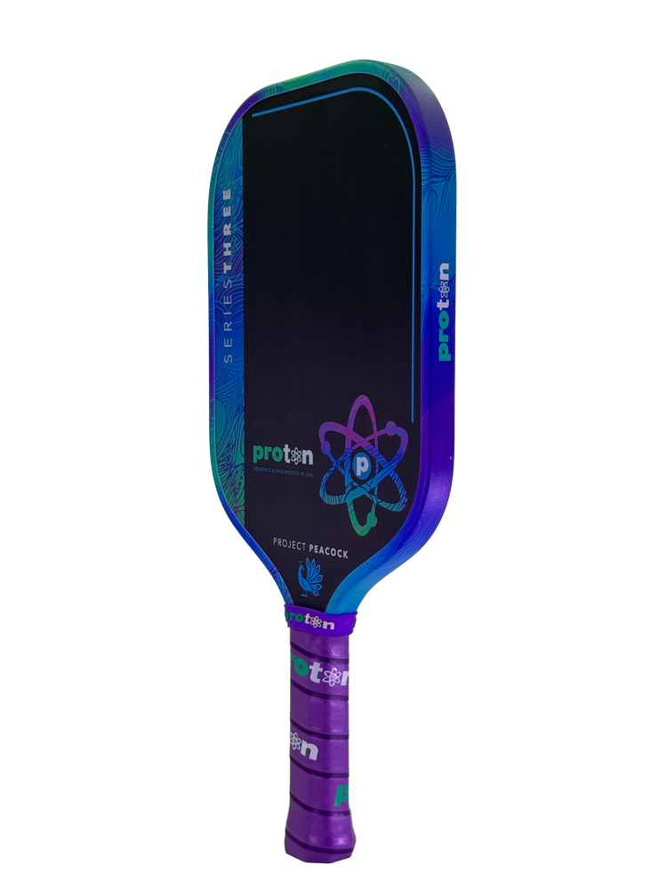 Pickleball Proton Series Three Project Peacock 15mm Elongated Pickleball Paddle