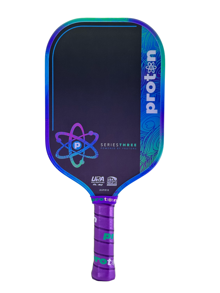 Pickleball Proton Series Three Project Peacock 15mm Elongated Pickleball Paddle