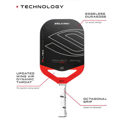 Pickleball Selkirk Labs Project 007 Invikta 10mm Pickleball Paddle Black