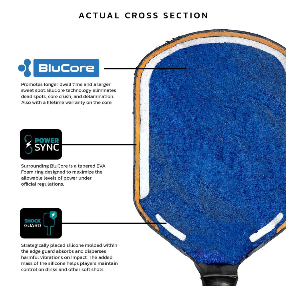 Pickleball Diadem Edge BluCore Hybrid 14mm Pickleball Paddle Black