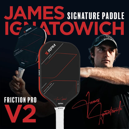 Pickleball RPM Friction Pro Elongated V2 Carbon Fiber Pickleball Paddle