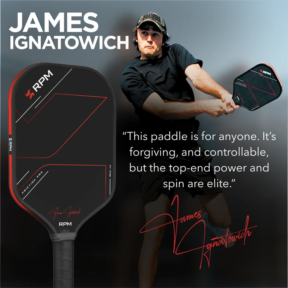 Pickleball RPM Friction Pro Elongated V2 Carbon Fiber Pickleball Paddle
