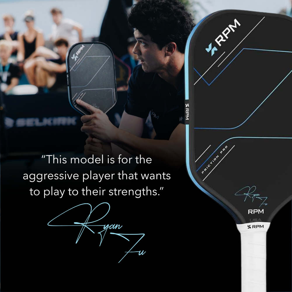 Pickleball RPM Friction Pro Elongated V2 Carbon Fiber Pickleball Paddle