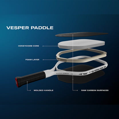 Pickleball Wilson Vesper Control 17mm Pickleball Paddle White