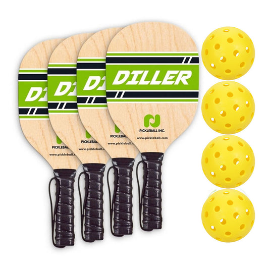 Pickleball Diller Wood Paddle 4-Pack