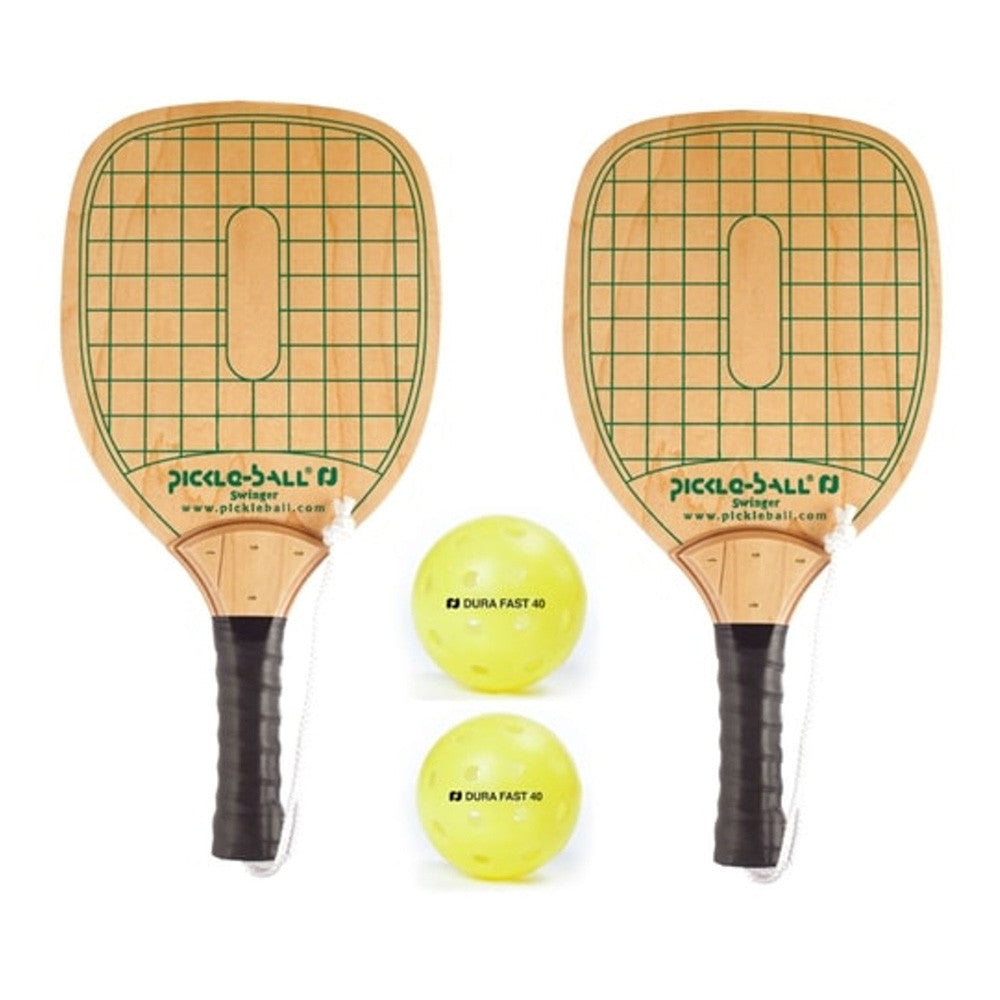 Pickleball Double Pack Swinger Paddle with Two Pickleballs