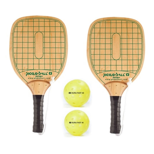 Pickleball Double Pack Swinger Paddle with Two Pickleballs
