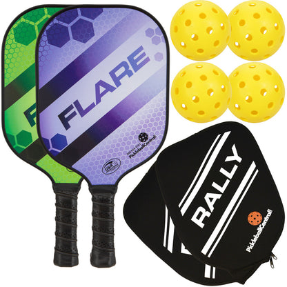 Pickleball Rally Flare Graphite 2-Paddle Bundle Red/Blue