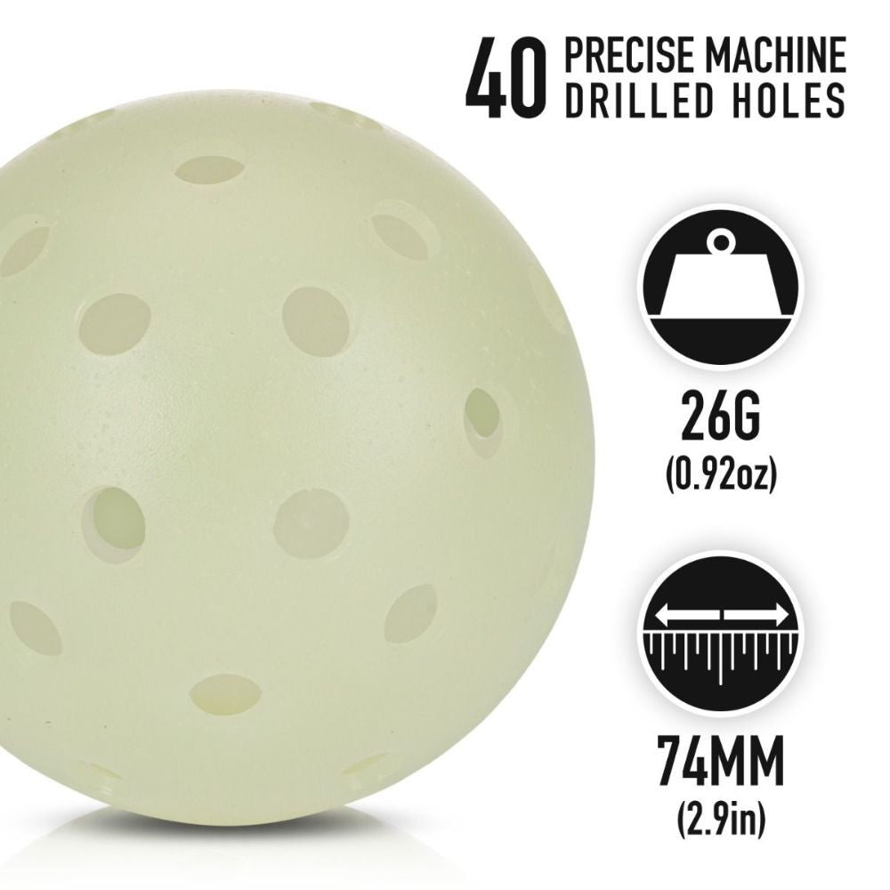 Pickleball Franklin Sports Glow in the Dark X-40 Outdoor Pickleballs