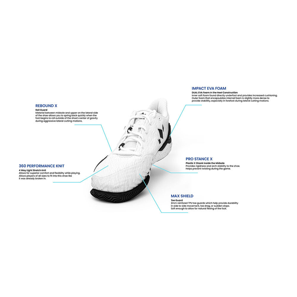 Pickleball Diadem Court Burst  Pickleball Court Shoe White/Black