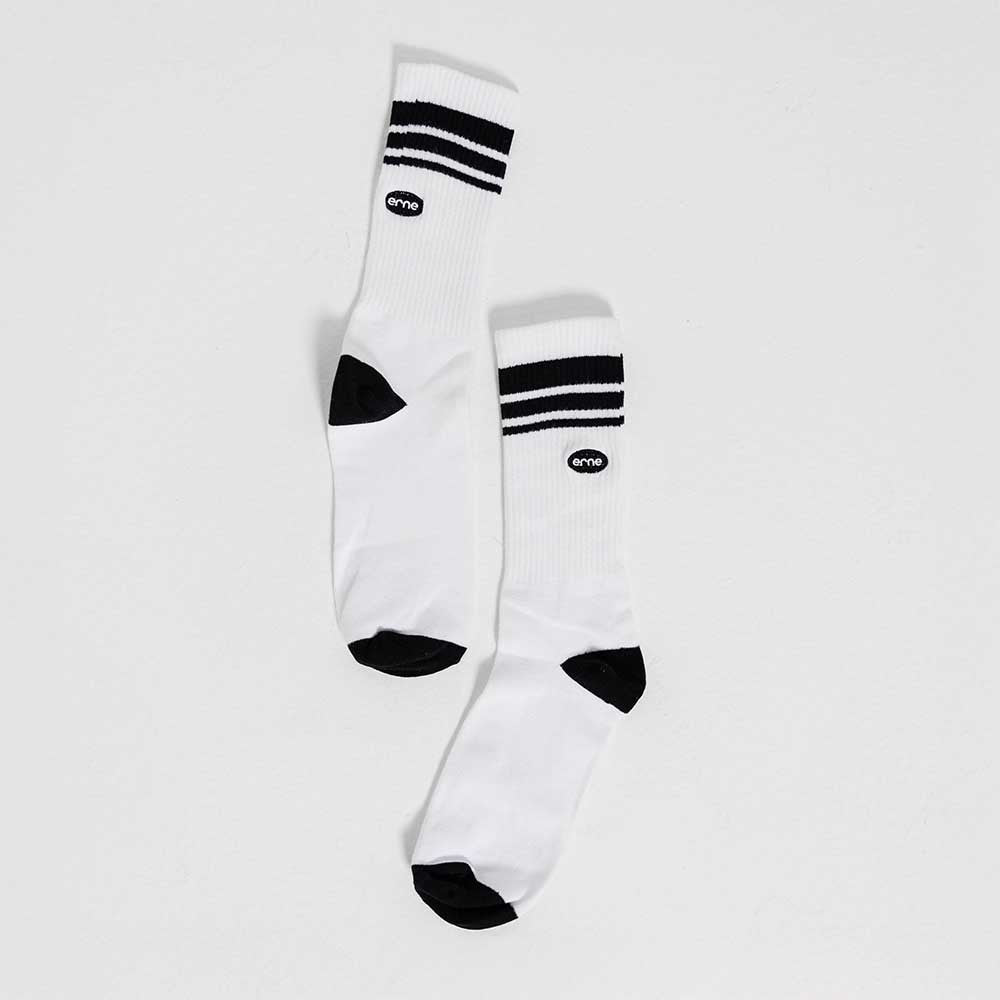 Pickleball erne Crew Socks - Unisex Black/White