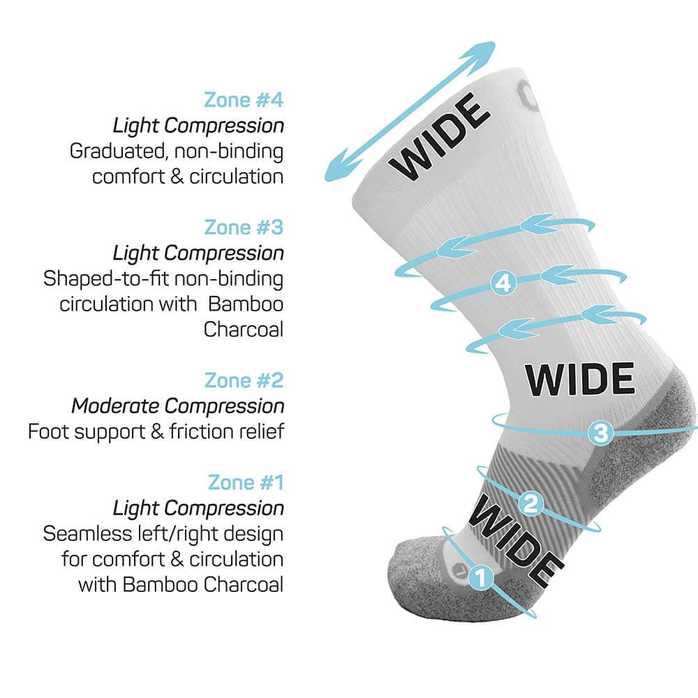 Pickleball OS1st WP4Plus Wide Crew Socks Black