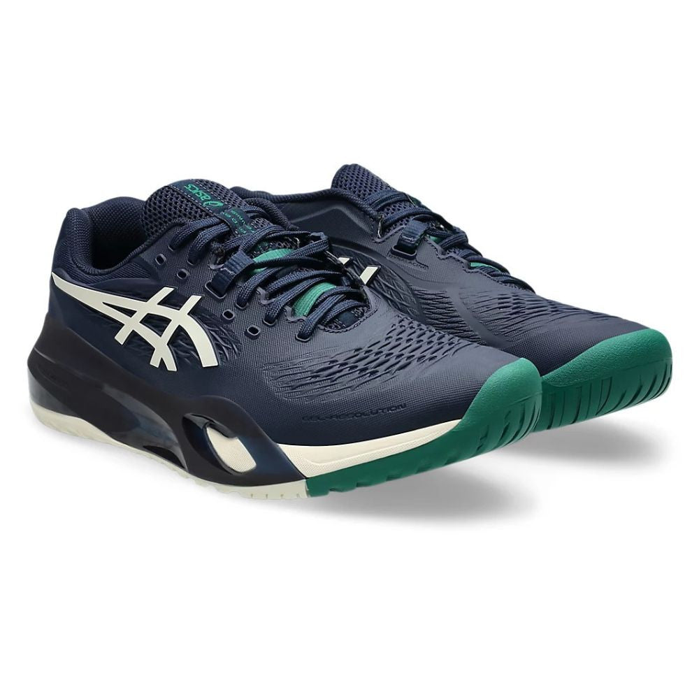 Pickleball ASICS Gel-Resolution X Wide Court Shoe - White/Dark Cobalt Midnight/Cream