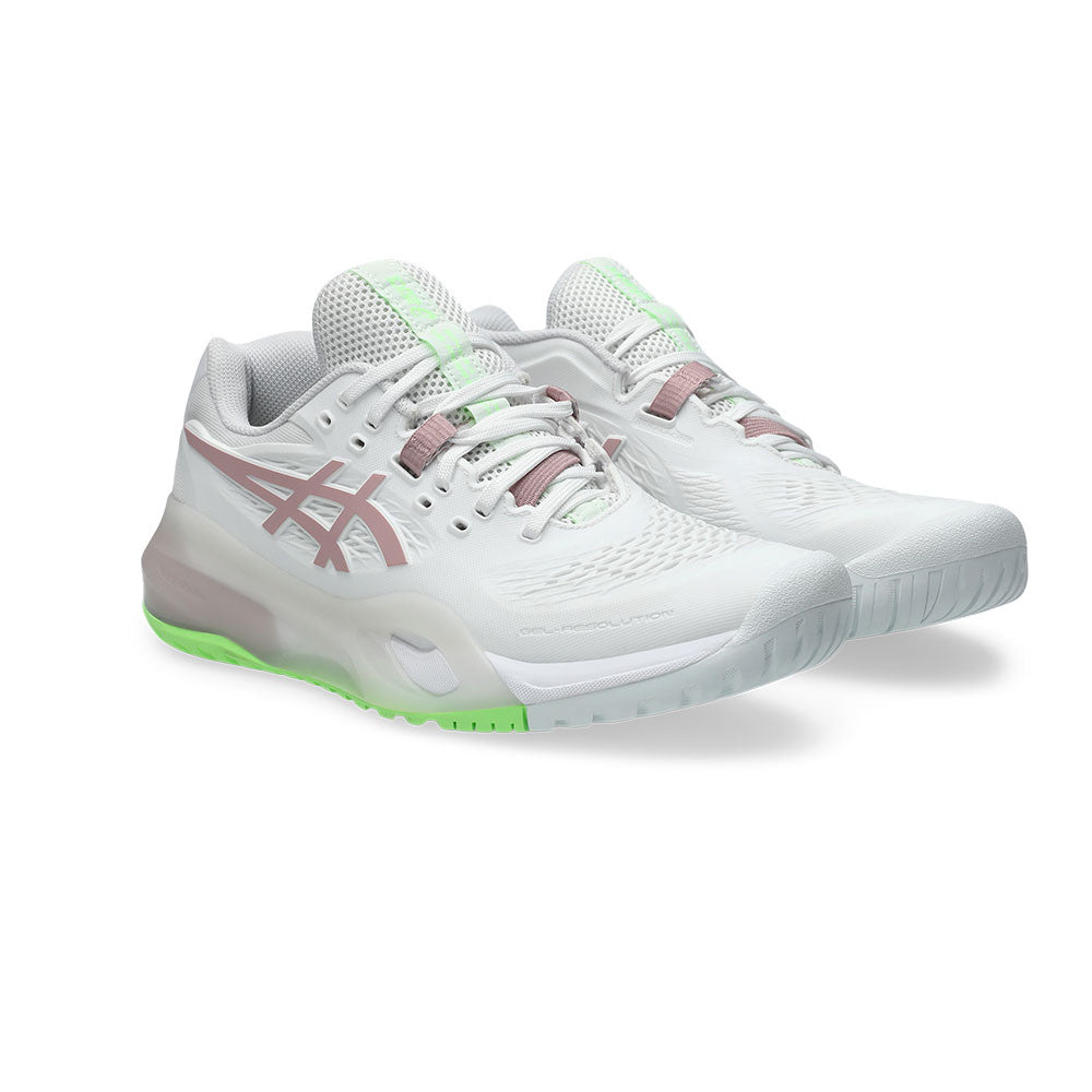 Pickleball ASICS Gel Resolution X Pickleball Shoe - White/Monument Blue White/Morganite