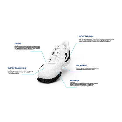 Pickleball Diadem Court Burst  Pickleball Court Shoe White/Blue/Grey
