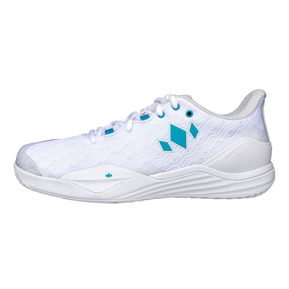 Pickleball Diadem Court Burst Court Shoe - Unisex - White/Teal White/Teal