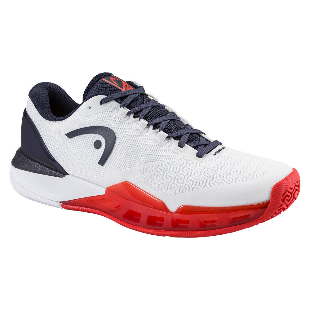 Pickleball HEAD Revolt Pro 5.0 Court Shoe - White/Navy/Red Navy/Red/Blue