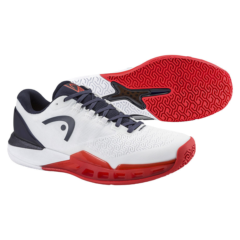 Pickleball HEAD Revolt Pro 5.0 Court Shoe - White/Navy/Red Navy/Red/Blue