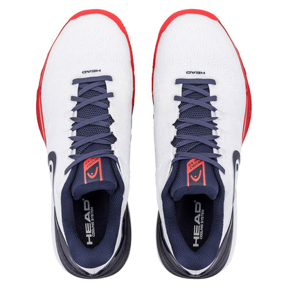 Pickleball HEAD Revolt Pro 5.0 Court Shoe - White/Navy/Red Navy/Red/Blue