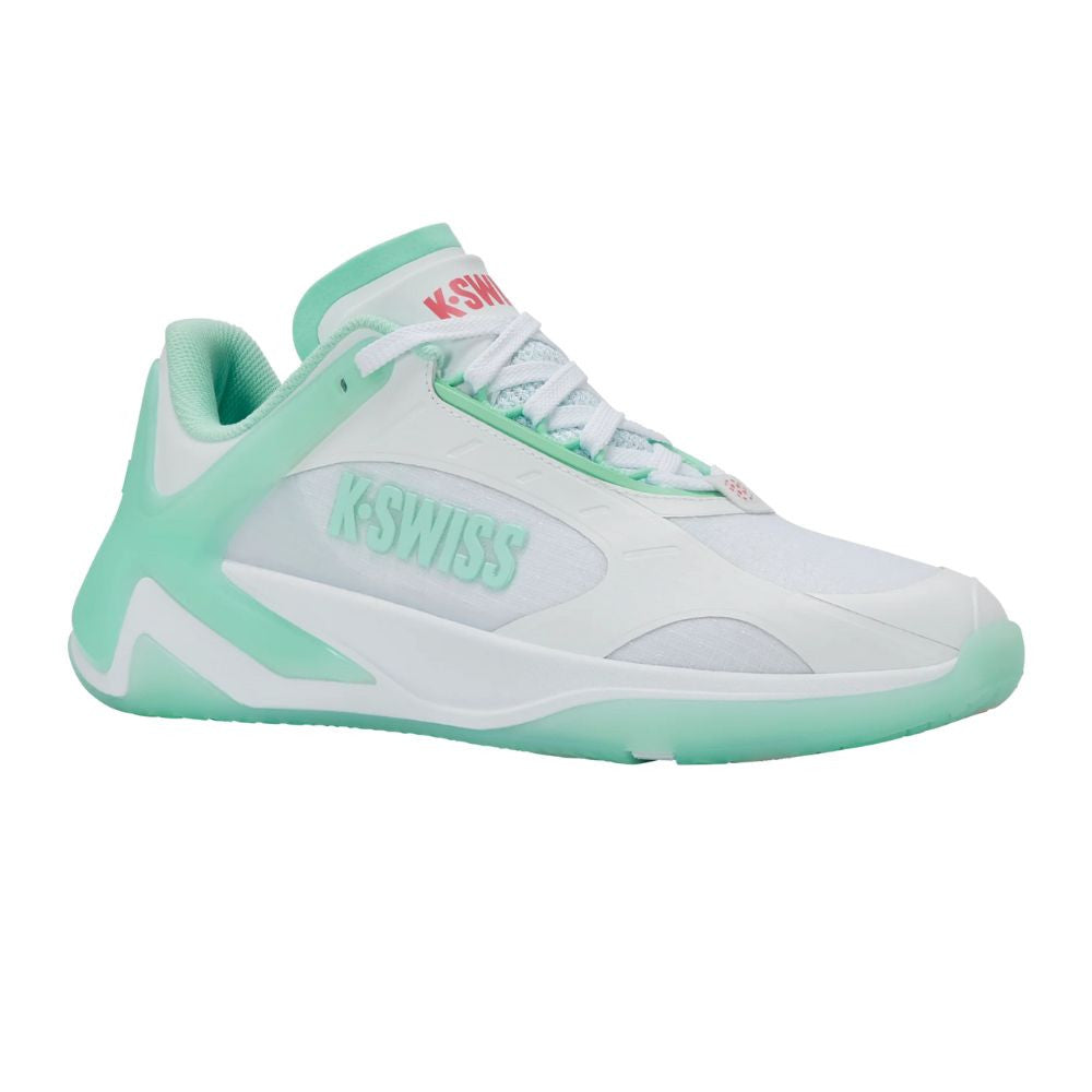 Pickleball K-Swiss K-Frame Pickleball Shoe - White/Neon Mint/Hot Neon Pink