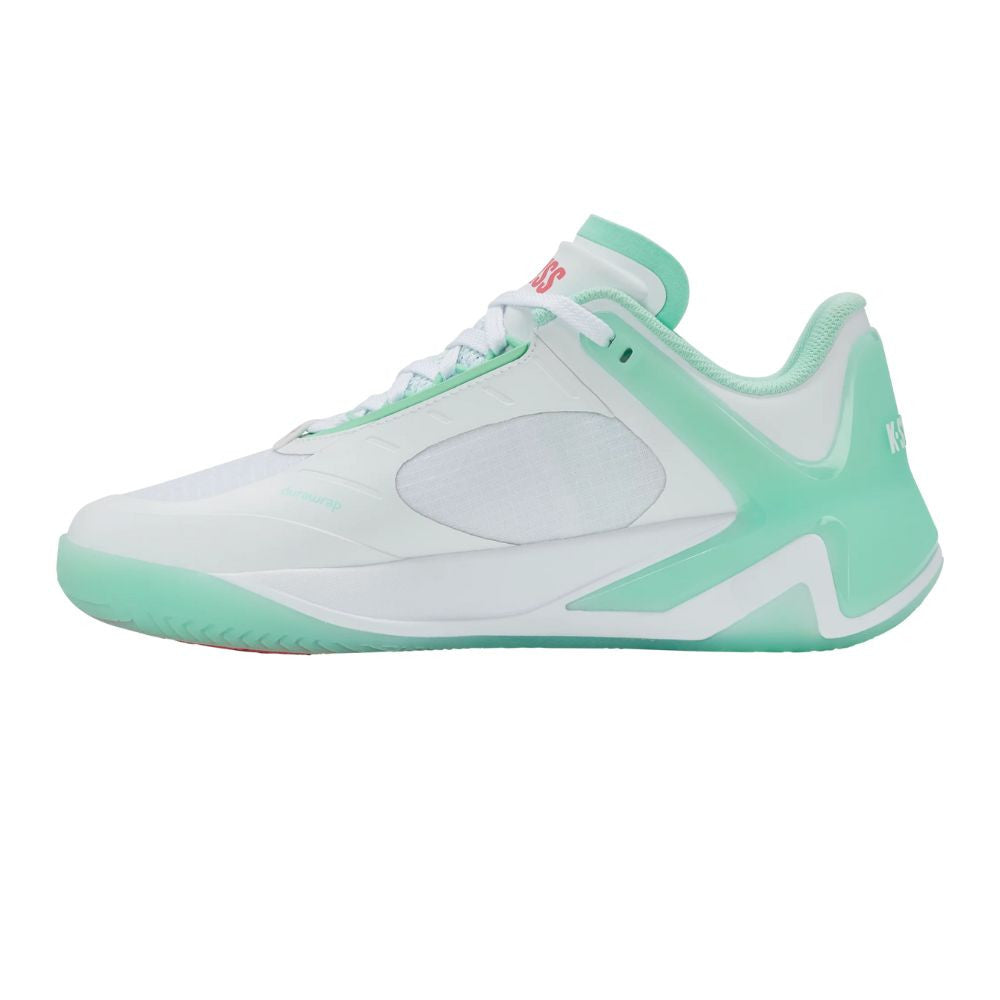 Pickleball K-Swiss K-Frame Pickleball Shoe - White/Neon Mint/Hot Neon Pink