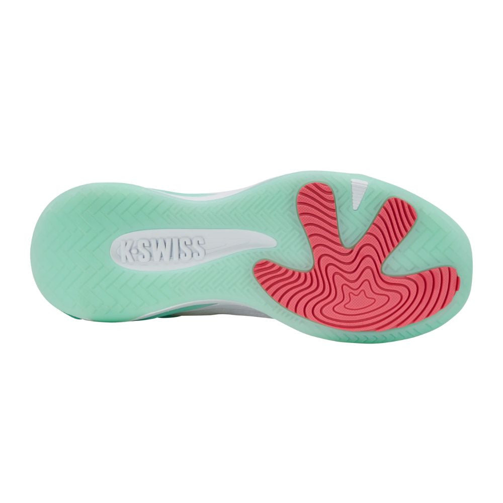 Pickleball K-Swiss K-Frame Pickleball Shoe - White/Neon Mint/Hot Neon Pink