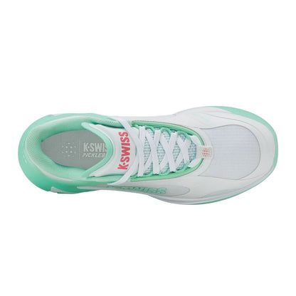 Pickleball K-Swiss K-Frame Pickleball Shoe - White/Neon Mint/Hot Neon Pink