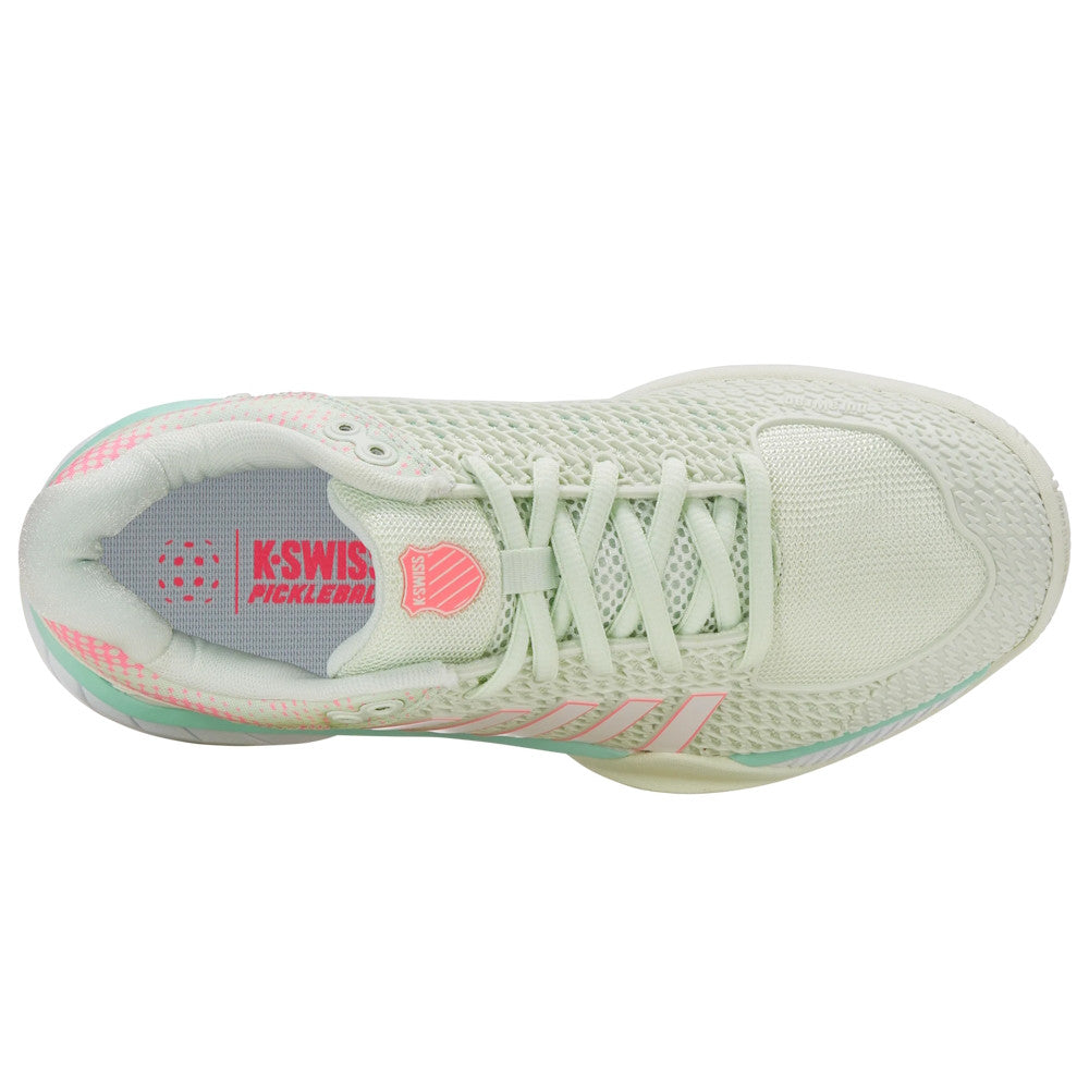 Pickleball K-Swiss Express Light Wide Pickleball Shoe for Women Ice/Honeydew/Neon Pastel Pink
