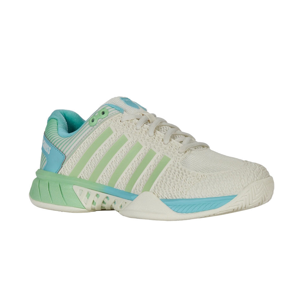 Pickleball K-Swiss Express Light Wide Pickleball Shoe for Women Ice/Honeydew/Neon Pastel Pink