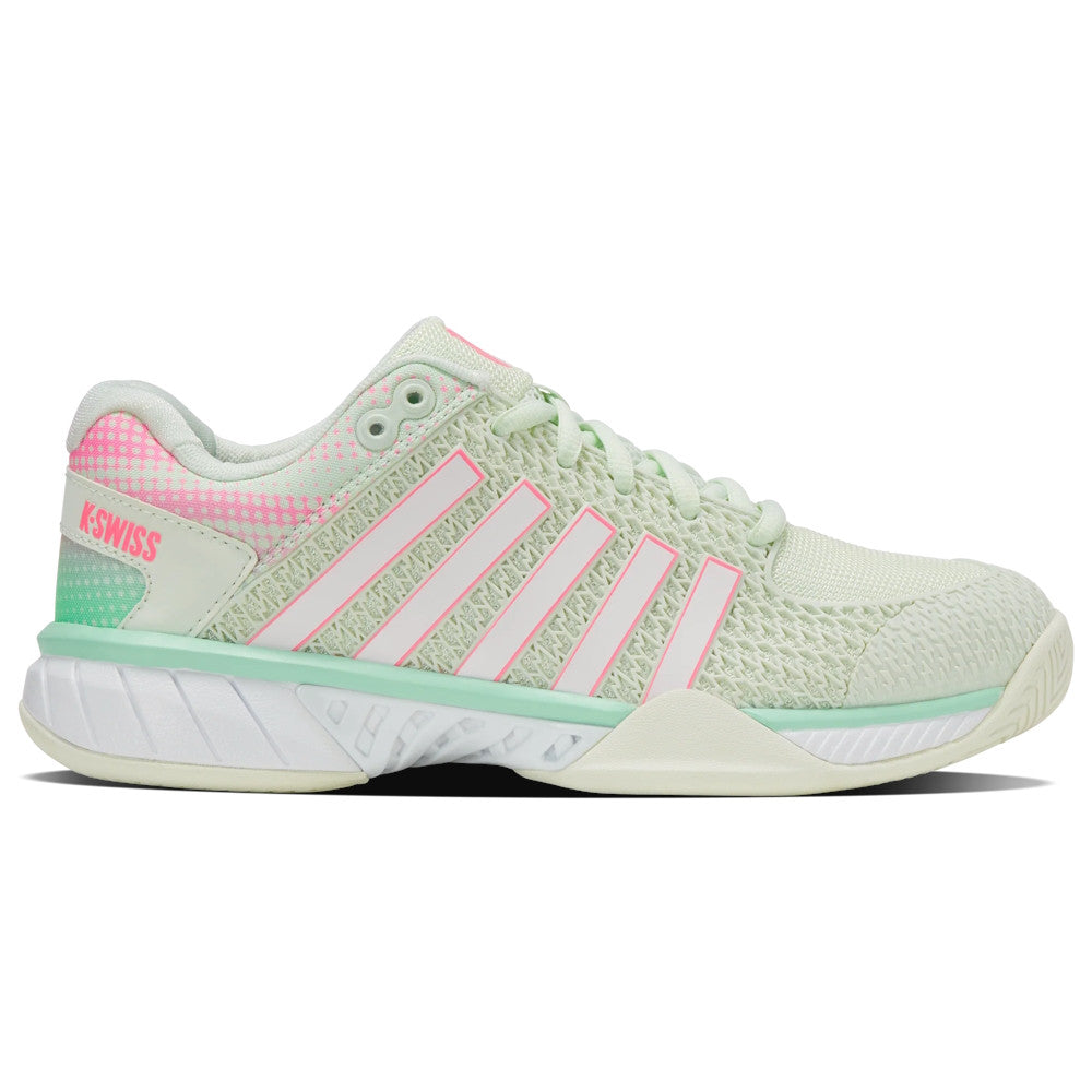 Pickleball K-Swiss Express Light Wide Pickleball Shoe for Women Ice/Honeydew/Neon Pastel Pink