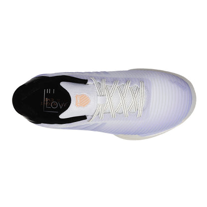 Pickleball K-Swiss Hyper Court Express 2 x Lucky in Love Court  Shoe White/Lilac/Black