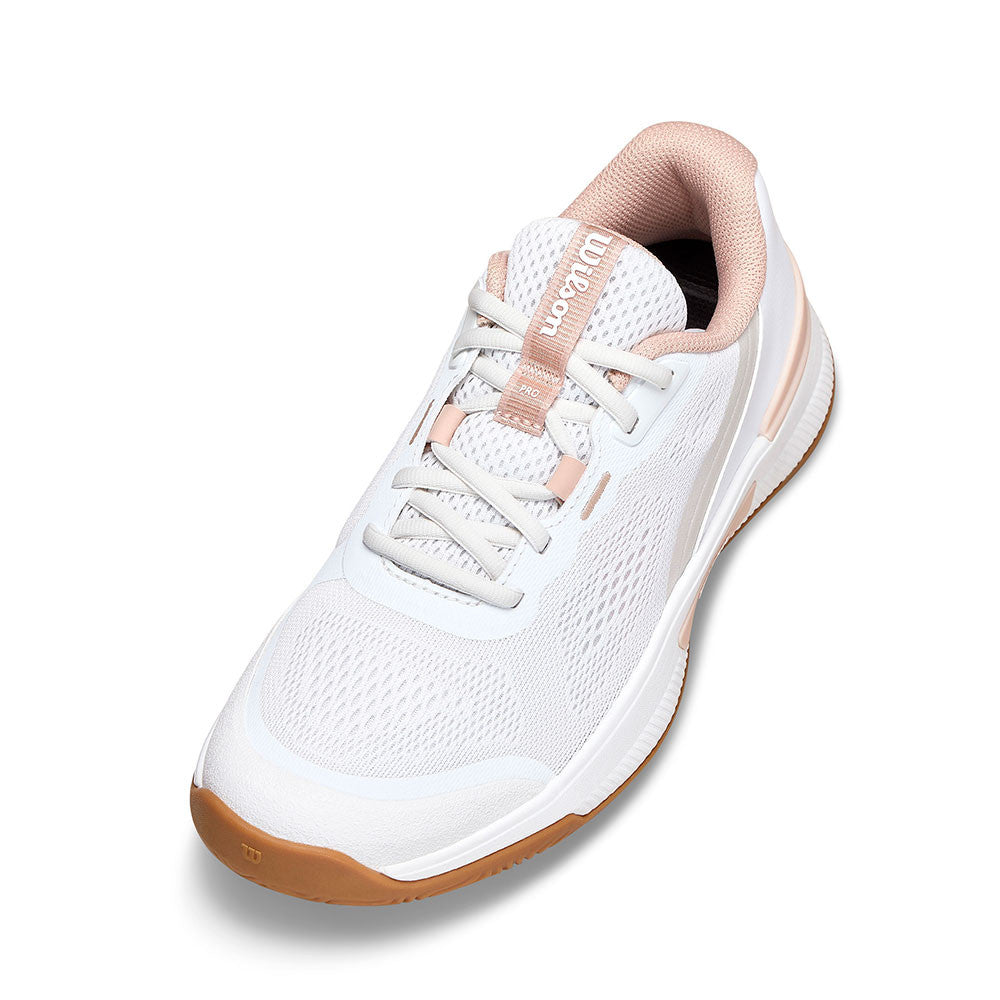 Pickleball Wilson Intrigue Pro Pickleball Court Shoe for Women White/Cameo Rose/Gum