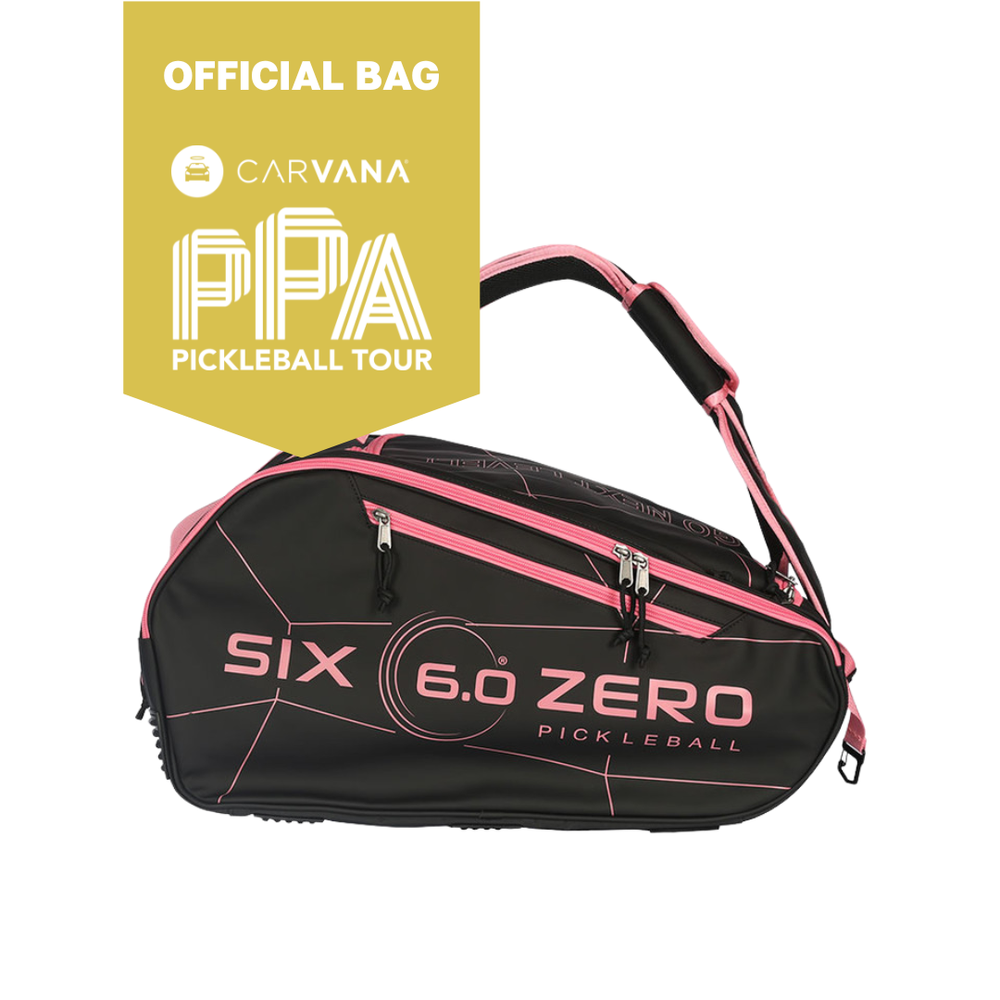 Pickleball Six Zero Pro Pickleball Tour Bag Black/Cherry Pink