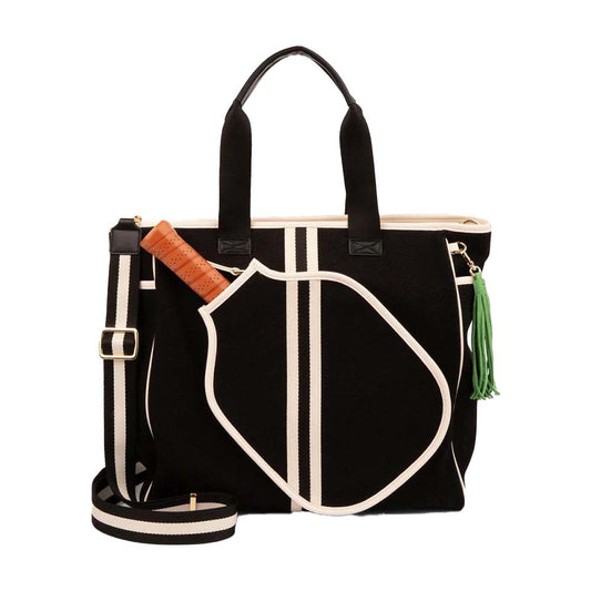 Pickleball Trelle Co Bestie Pickleball Bag Black/Ivory Stripe