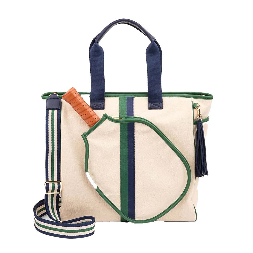 Pickleball Trelle Co Bestie Pickleball Bag Black/Ivory Stripe