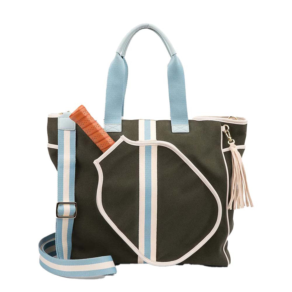 Pickleball Trelle Co Bestie Pickleball Bag Black/Ivory Stripe