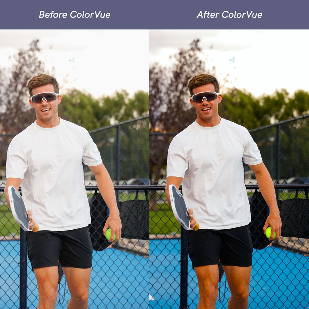 Pickleball Vantage Labs The Vue Photochome 2.0 Lens Pickleball Glasses Phantom Black