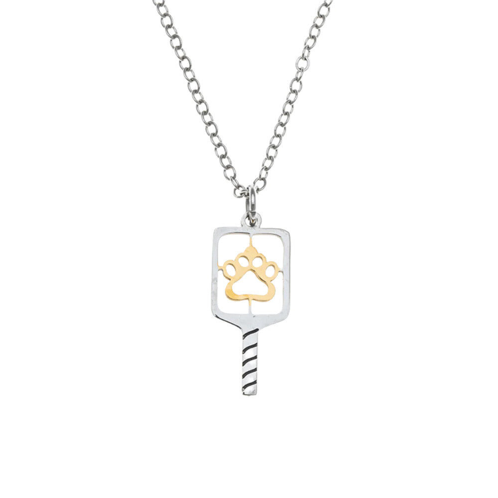 Pickleball Born to Rally Pickleball Paw Necklace