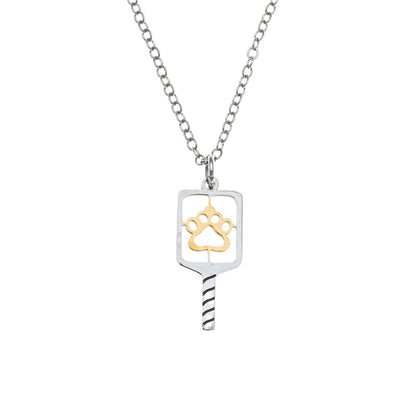 Pickleball Born to Rally Pickleball Paw Necklace