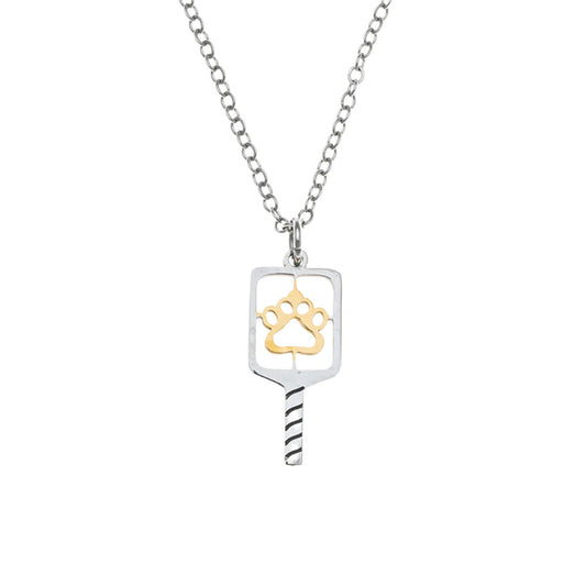 Pickleball Born to Rally Pickleball Paw Necklace