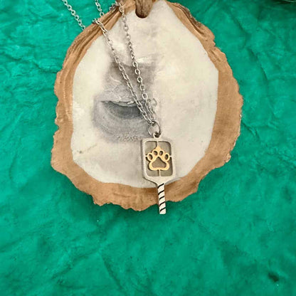Pickleball Born to Rally Pickleball Paw Necklace