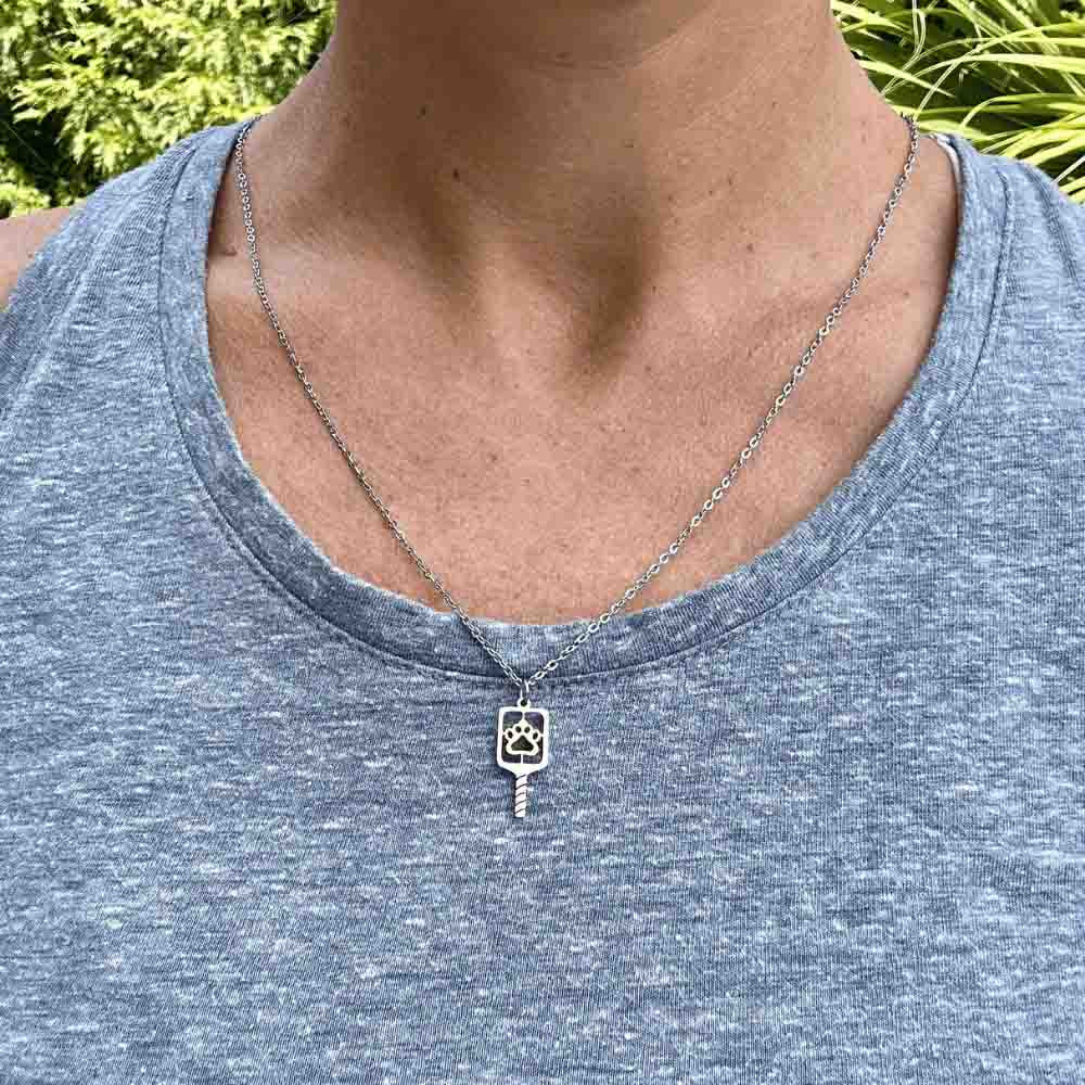 Pickleball Born to Rally Pickleball Paw Necklace