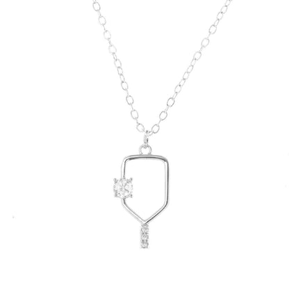 Pickleball Born to Rally Serve and Sparkle Pickleball Necklace Gold